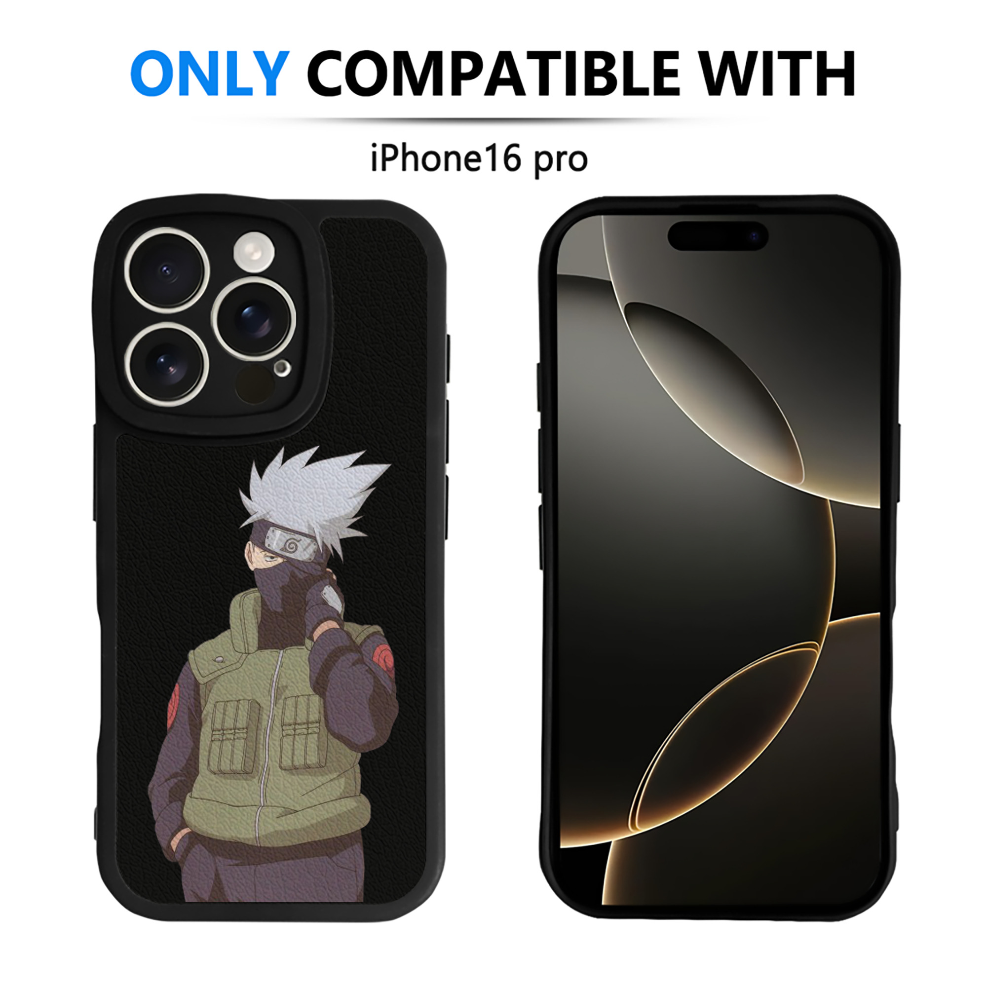 （画像用） NARUTO -ナルト- はたけ カカシ Hatake Kakashi 【iPhone 16シリーズ対応】シリコンスマホケース（レザー調） 材質：シリコン